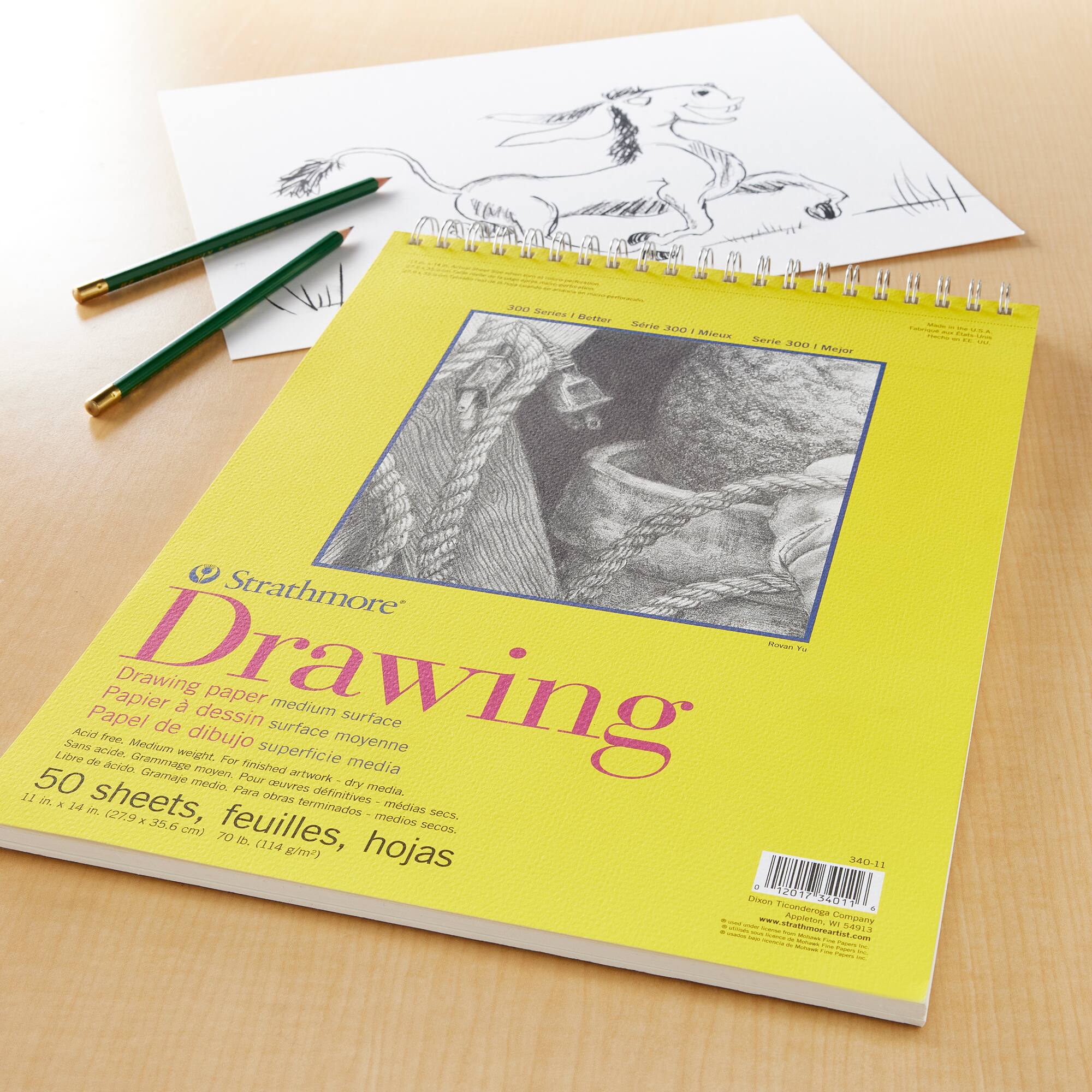 Strathmore® 300 Series Wired Drawing Paper Pad